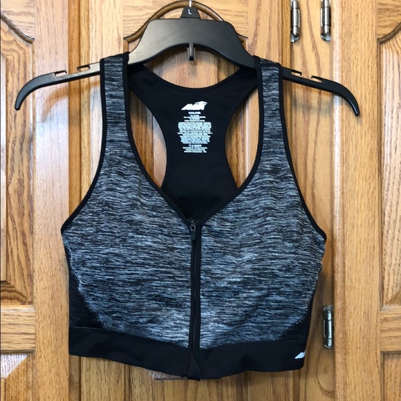avia zip front sports bra